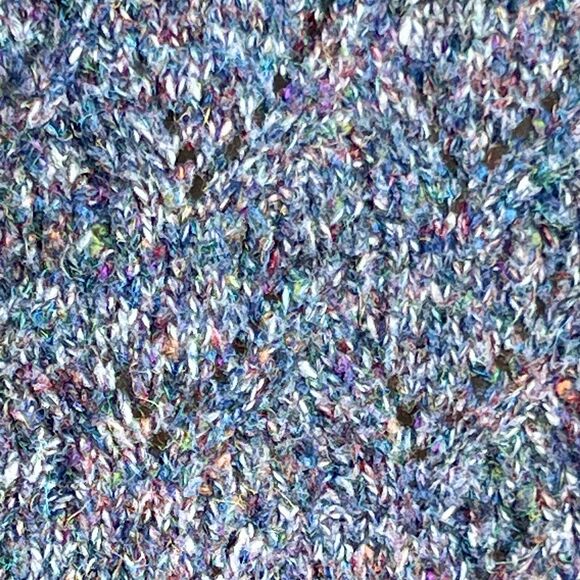 Coldwater Creek Knit Top Sz S (6-8) Blue Redish Cap Sleeves Open Knit Scoop Neck - Picture 3 of 9